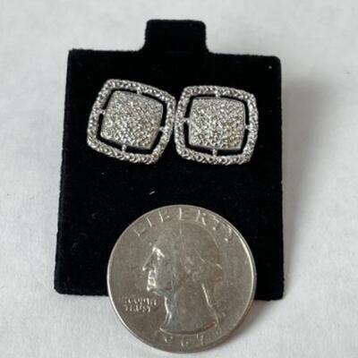 K553 JOHN HARDY Silver Naga Diamond Earrings 