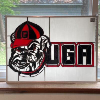 GA UGA New In Box Stained Glass Window 