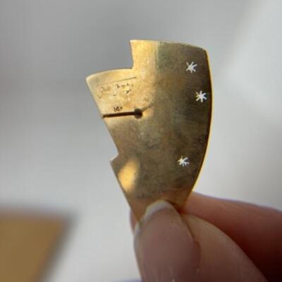 K560 14k Yellow Gold Druzy Quartz for Wendy Newman Gold Graphix Pierced Earrings 