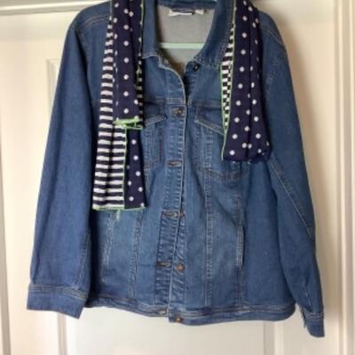 P - 514. Denim Jacket with Scarf 