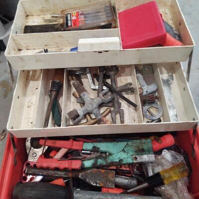 lot 96 -Tool box, contents from plumbing business
