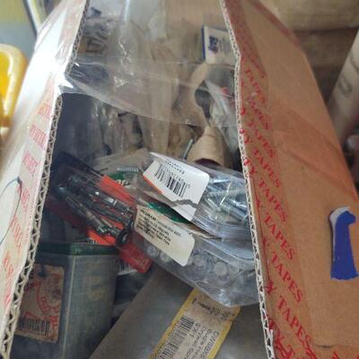 lot 104 -Box of assorted parts, fasteners, etc