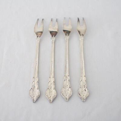 Lot #179: Wallace Silversmiths Silver Plated Cocktail Forks 