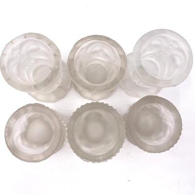 “THREE FACES” FROSTED CRYSTAL SHOT GLASSES SET OF 6