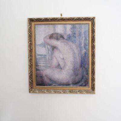 Lot #184: Framed Print Back of Nude Woman