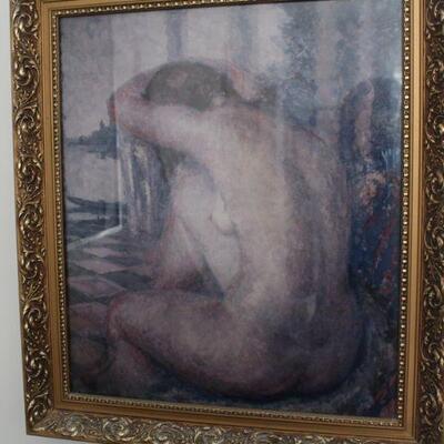 Lot #184: Framed Print Back of Nude Woman