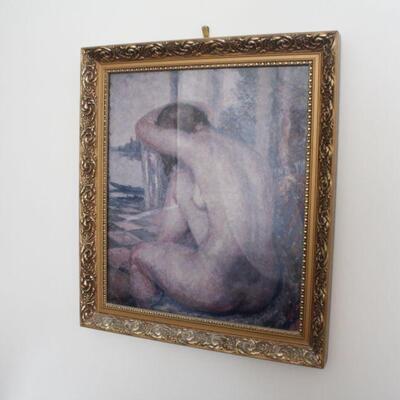 Lot #184: Framed Print Back of Nude Woman