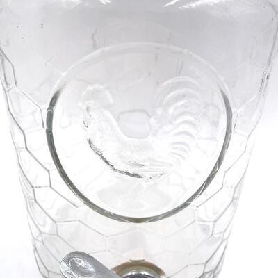 LARGE ROOSTER GLASS DRINK DISPENSER