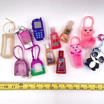 BATH AND BODY WORKS ANTI-BACTERIAL HAND GELS AND FUN HOLDERS