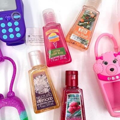 BATH AND BODY WORKS ANTI-BACTERIAL HAND GELS AND FUN HOLDERS
