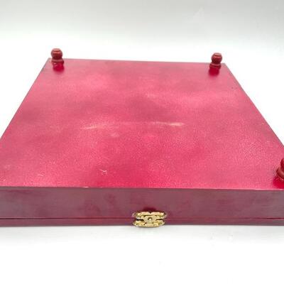 GLASS CHESSBOARD BOX AND PIECES