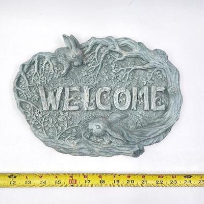 RABBIT AND TREE WELCOME SIGN