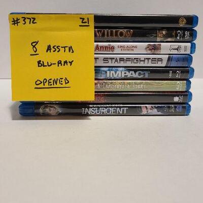 8 Assorted Blu-rays (Opened)- Item #372