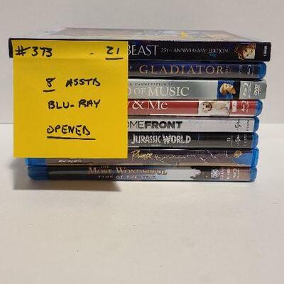 8 Assorted Blu-rays (Opened)- Item #373