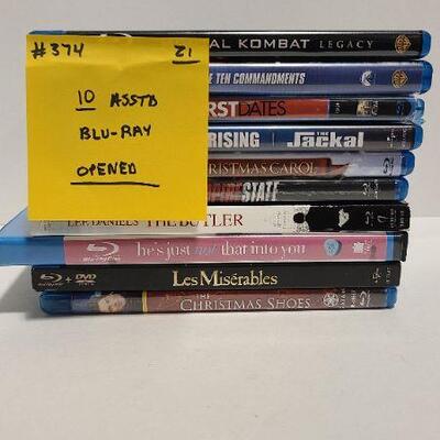 10 Assorted Blu-rays (Opened)- Item #374