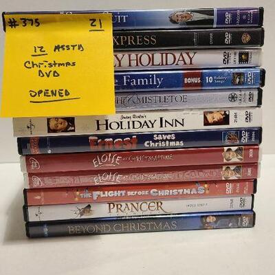 12 Assorted Christmas DVDs (Opened)- Item #375