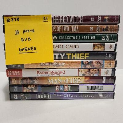 10 Assorted DVDs (Opened)- Item #378