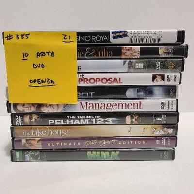 10 Assorted DVDs (Opened)- Item #385