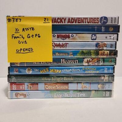 10 Assorted Family DVDs (Opened)