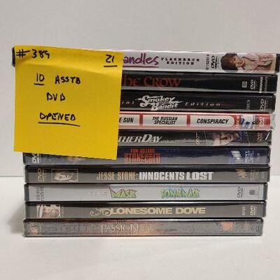 10 Assorted DVDs (Opened)- Item #389