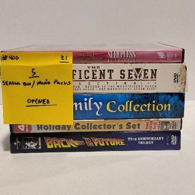 5 DVD Season Box/Movie Packs (Opened)- Item #400