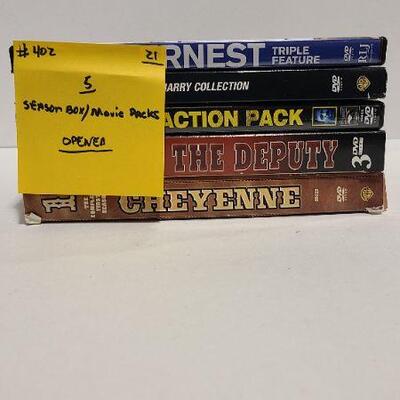 5 DVD Season Box/Movie Packs (Opened)- Item #402