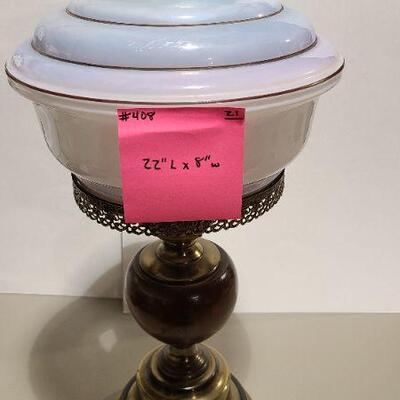Vintage lamp with glass shade - Item #408 - 22"L x 8"W