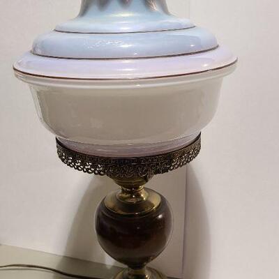 Vintage lamp with glass shade - Item #408 - 22"L x 8"W