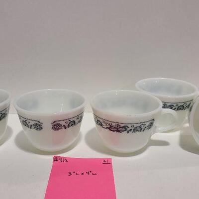 5 Pyrex coffee tea cups - Item #412