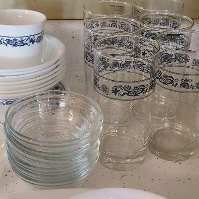 Lot 1K: Corelle Blue & White Dishes