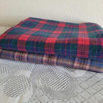 Lot 176: Red & Blue Plaid FABRIC (red: 3yards Ã— 59"  and blue: 75" Ã— 59")