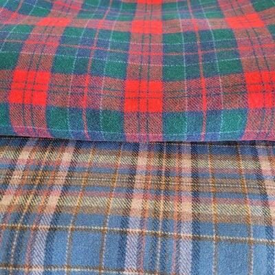 Lot 176: Red & Blue Plaid FABRIC (red: 3yards Ã— 59"  and blue: 75" Ã— 59")