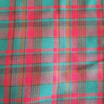 Lot 179: Red & Green Wool Plaid FABRIC (Tag says 15 yard)