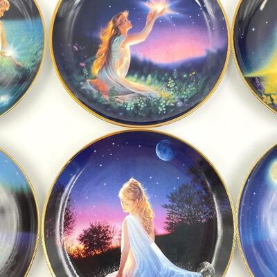 FRANKLIN MINT COLLECTOR - KIRK HEINERT LIMITED EDITION â€œCRYSTALâ€ PORCELAIN PLATES SET OF 6