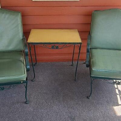 Lot 16P: Vintage Metal Patio Chairs and Table