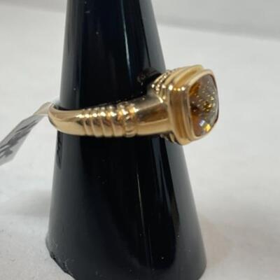 K584 14k Yellow Gold With Yellow Stone Ladies Ring 