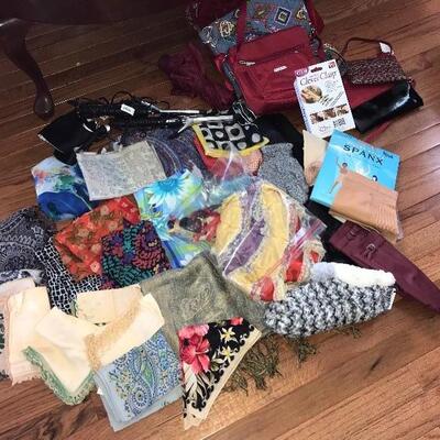 Lot 55L:  New Coach Wristlet, Vera Bradley Purses, Scarfs, Umbrellas and More
