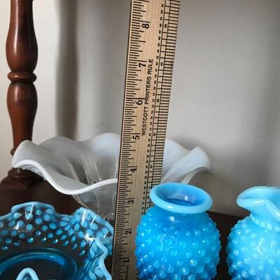 Lot 62L:  Hobnail Blue Glass and More