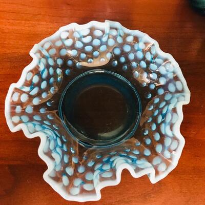 Lot 62L:  Hobnail Blue Glass and More