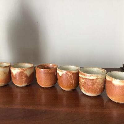 Lot 51L.: Signed Pottery Saki Set