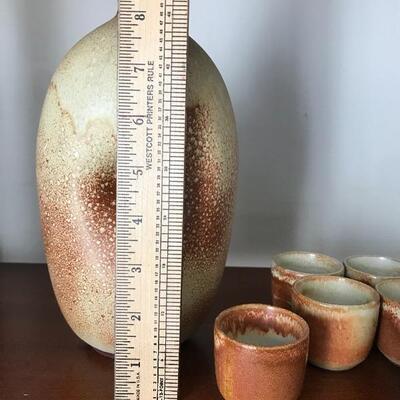 Lot 51L.: Signed Pottery Saki Set