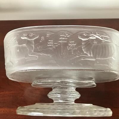 Lot 50L: Clear & Frosted Glass Candy Dish, Salt Wells, Bell and More