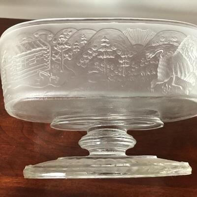 Lot 50L: Clear & Frosted Glass Candy Dish, Salt Wells, Bell and More