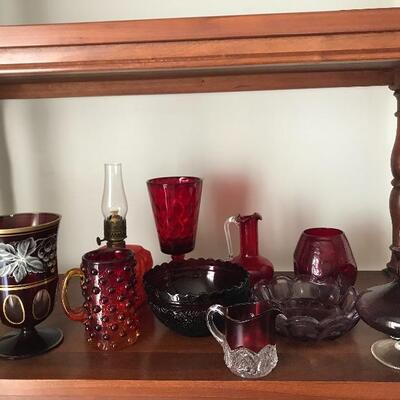Lot 49L: Vintage Red Hobnail, Ruby Red Glass and More