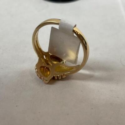 K585 10k Yellow and Rose Gold Grape Leaf Design Ladies Ring 