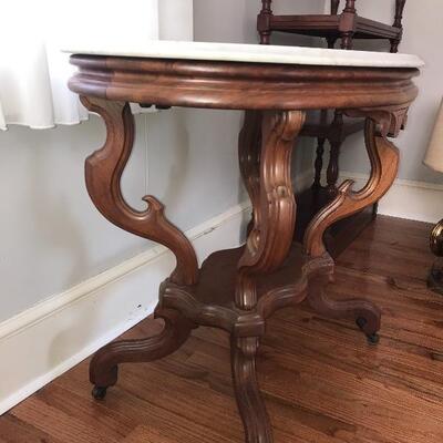 Lot 47L:  Antique Marble Top Table
