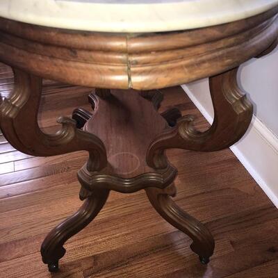 Lot 47L:  Antique Marble Top Table