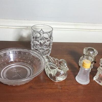 Lot 44L:  Glass Compotes, Cruets, Figurines and More