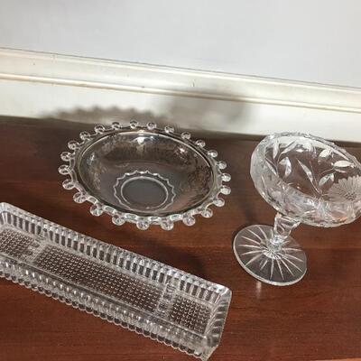 Lot 44L:  Glass Compotes, Cruets, Figurines and More
