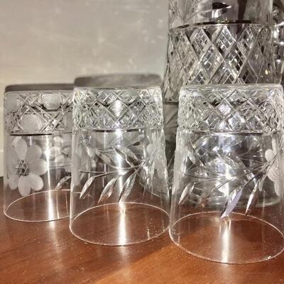Lot 42L:  Antique Matching Pitcher and Glasses